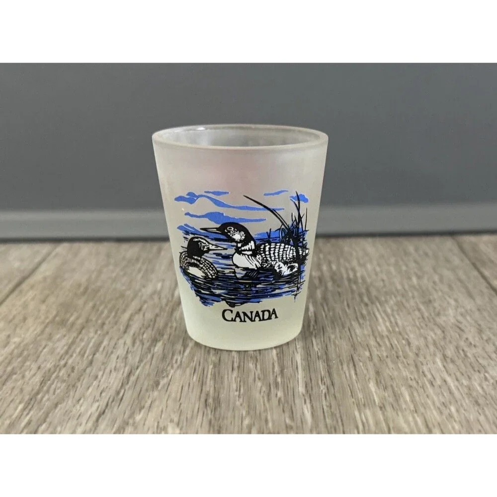 Mississuaga Ontario Canada Frosted Ducks Shot Glass